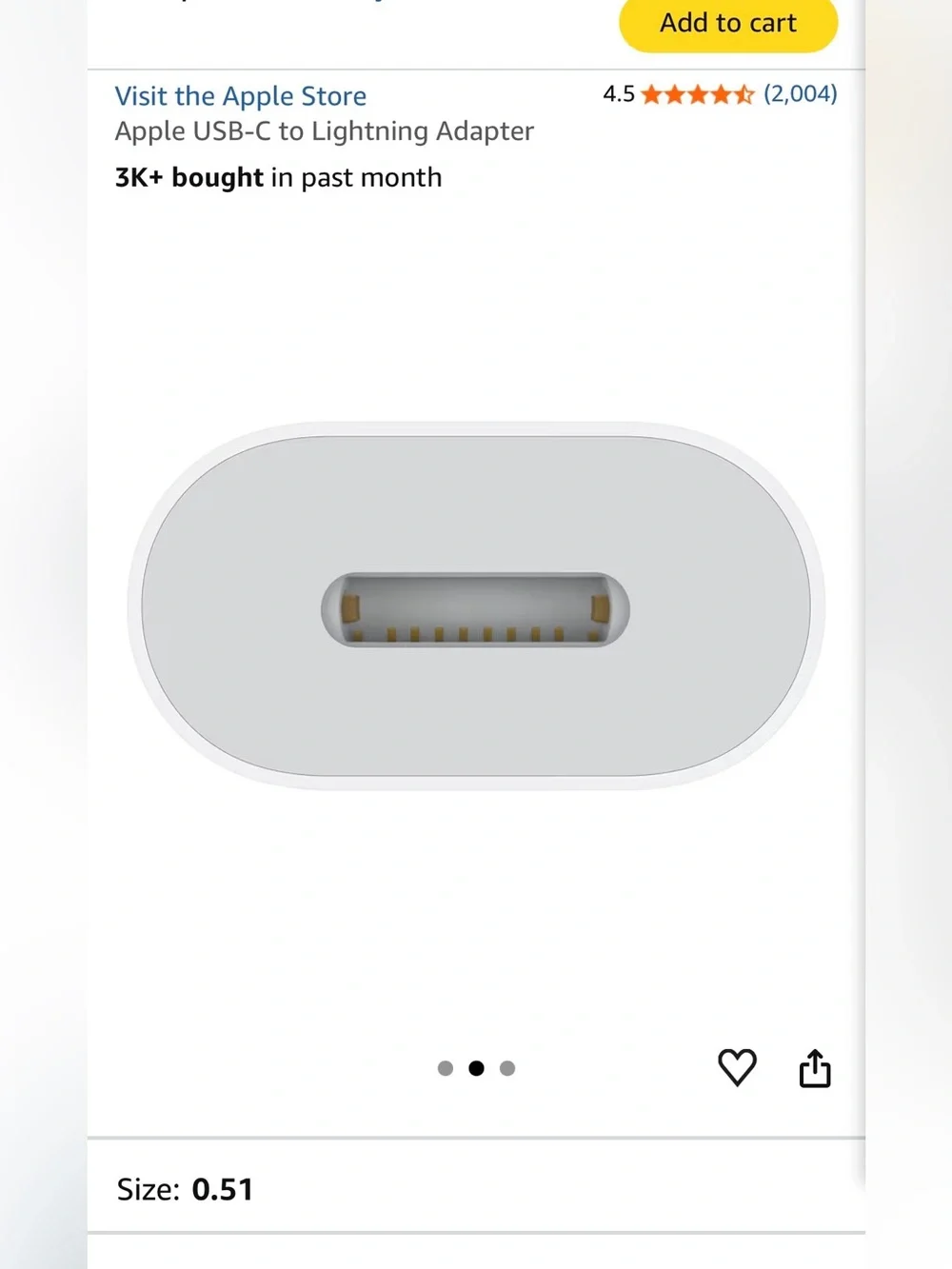 Apple USB-C to Lightning adapter